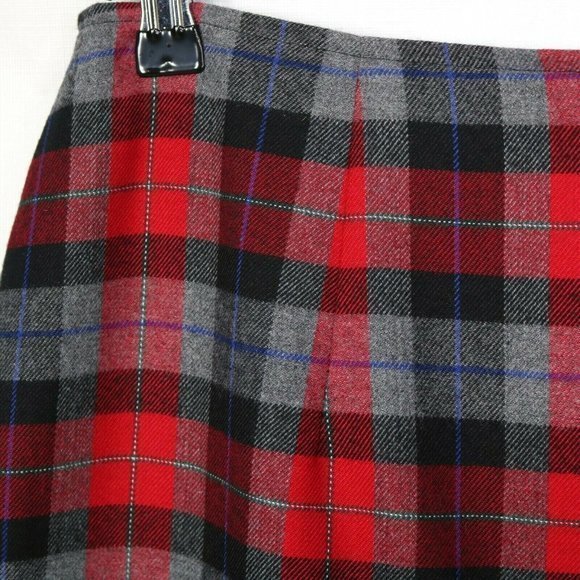 Crazy Horse Liz‎ Claiborne Maxi Long Skirt Red Gray Black Plaid 16 - Picture 9 of 12